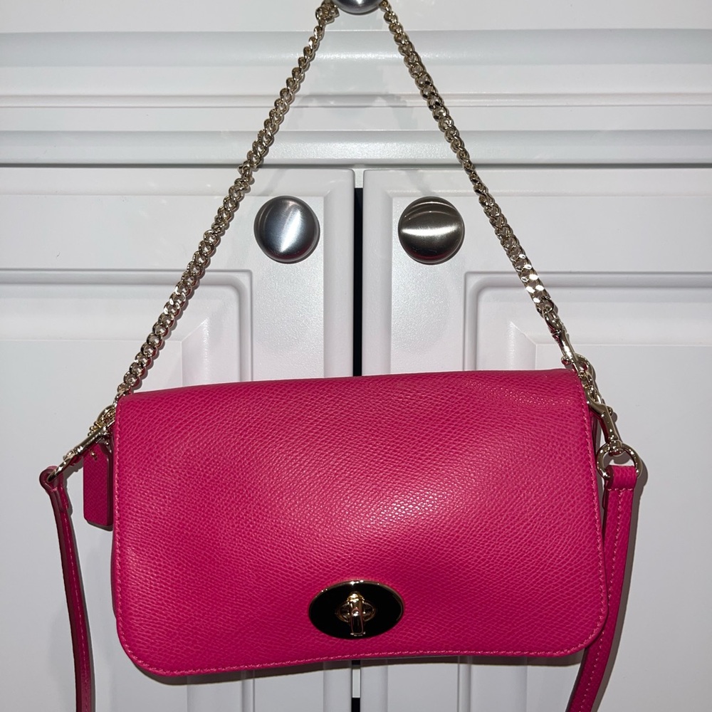 Coach Pink Leather Small Shoulder/Crossbody Bag